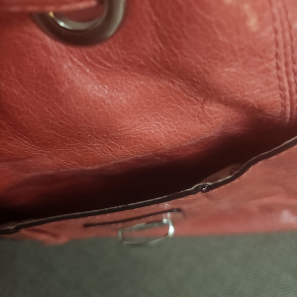 RARE! Coach 17910 Pink Distressed Leather Drawstring Backpack Bag - Picture 8 of 10